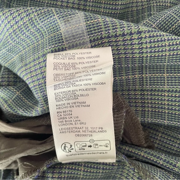 New! Free People Green Sevi Plaid Open Back Belted Mini Dress 37381 - Picture 9 of 10